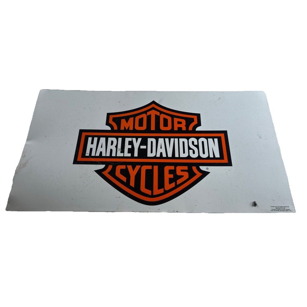 Vintage 2003 HARLEY DAVIDSON Long Bar & Shield Motorcycle 22x12 Metal SIGN - Picture 2 of 6